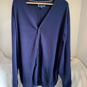 Club Room V-Neck Cardigan, Navy, 3XL